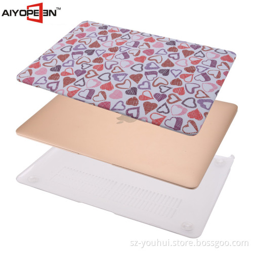 Hot sales New Arrival Covering Plastic Case for Macbook retina 12.1" Color Printing With Lovely Heart Design Case
